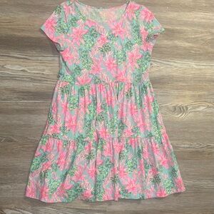 Lilly Pulitzer Geanna Short Sleeve Tiered Dress - S